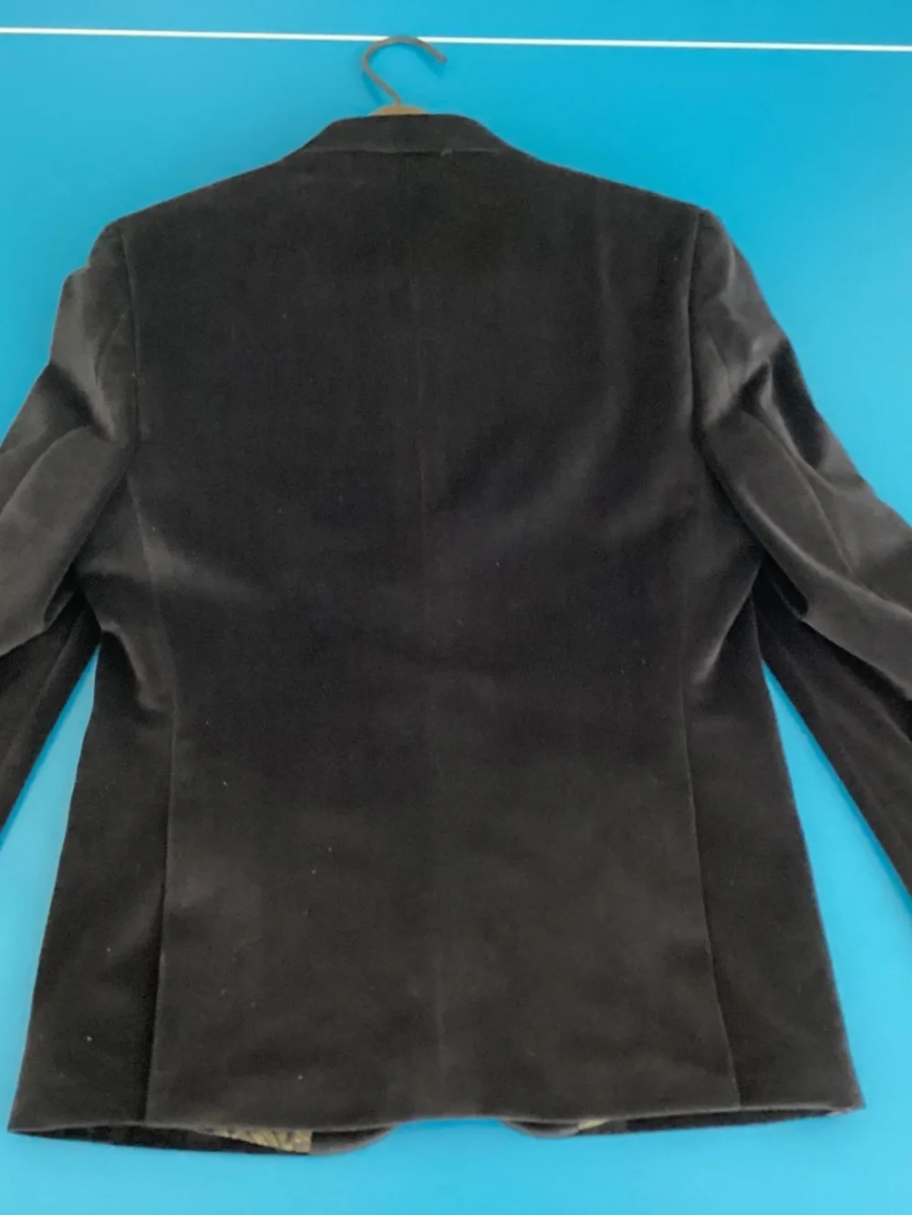 Lauren Ralph Lauren Blue Velvet Blazer Boys Size 10R Navy Button Church Wedding